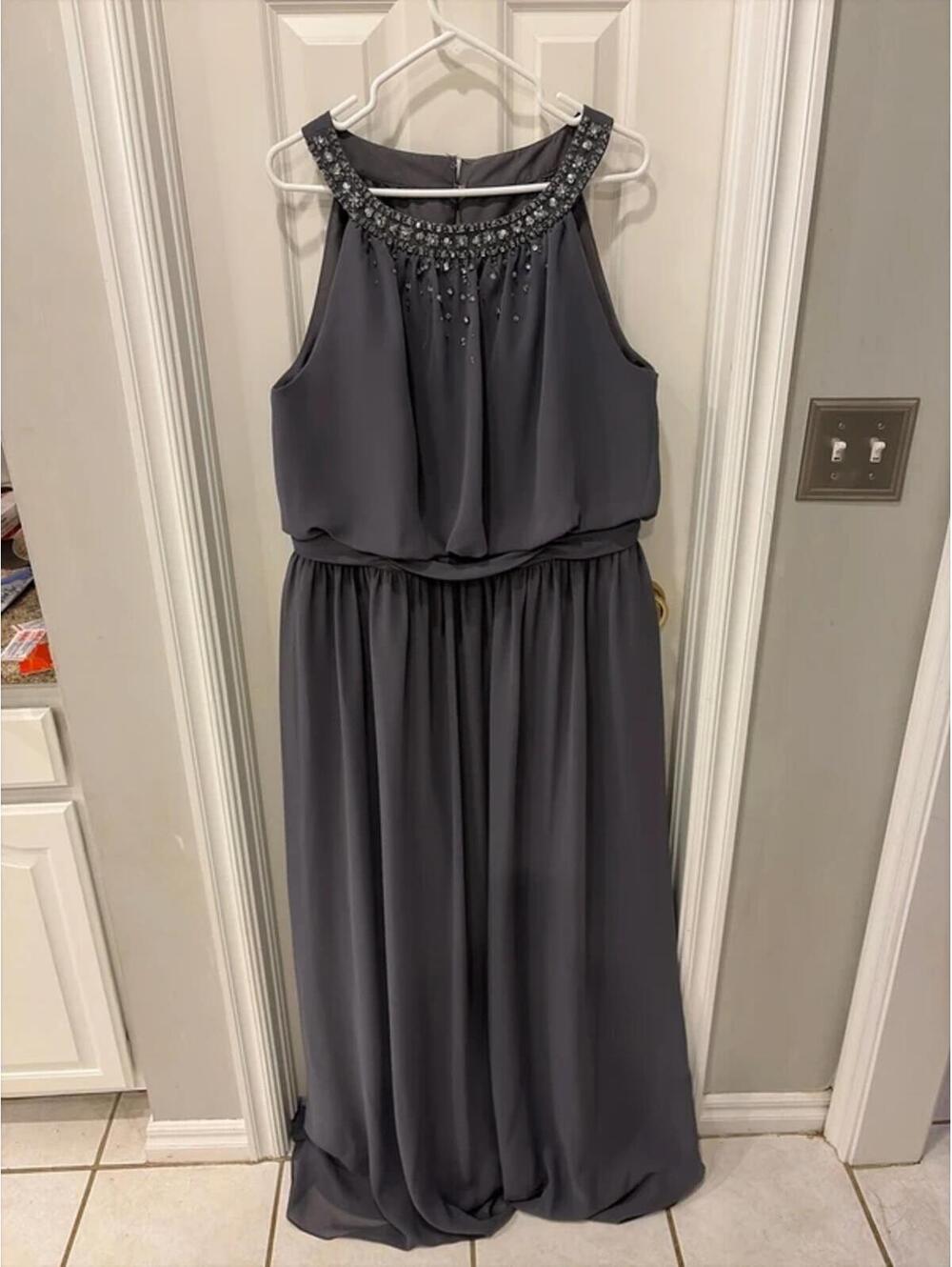 Alfred Angelo grey chiffon bridesmaid dress, size 18W